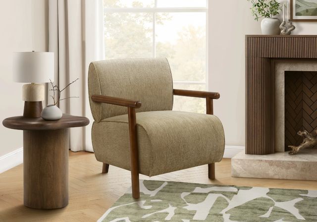 Monarch Specialties Inc. Light Brown/Walnut 31" Accent Chair-1