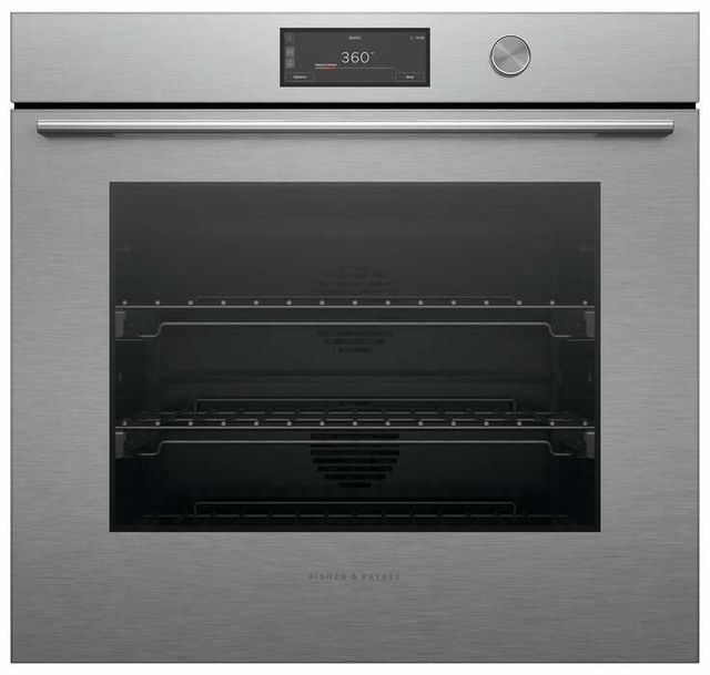 Fisher & Paykel Series 9 Contemporary 30" Brushed Silver Glass Single Electric Wall Oven with Self-Cleaning-0