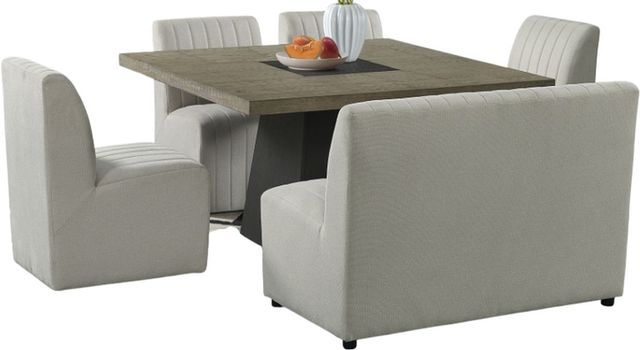 Elements International Jemma 6-Piece Gray Dining Table Set-0