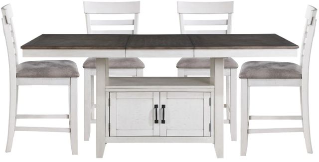 New Classic® Home Furnishings Richland 5-Piece White Counter Dining Set-0