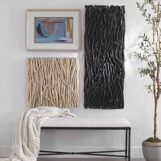 Uttermost® Gathered Teak Square Bleached Wood Wall Decor-1