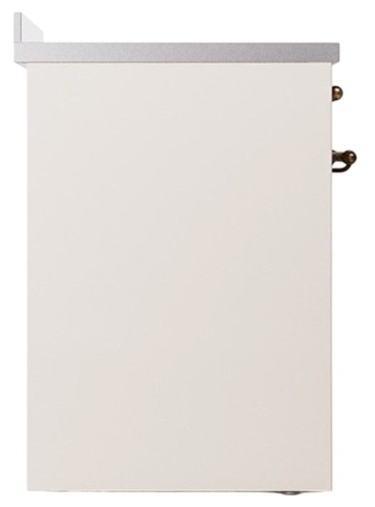 Ilve® Nostalgie II Noblesse 30'' Antique White Pro Style Induction Range with Burnished Trim-2