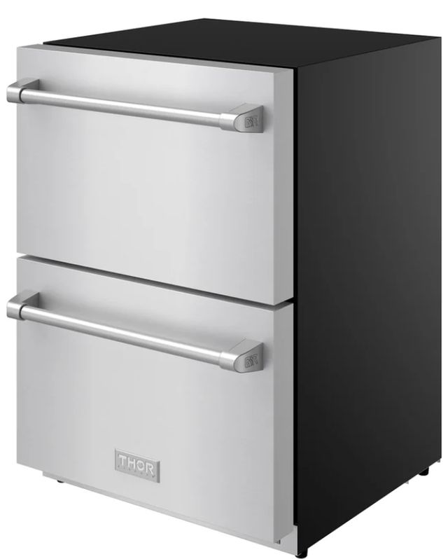 Thor Kitchen® Gordon Ramsay 24" 5.4 Cu. Ft. Stainless Steel Under-Counter Outdoor Freestanding Freezer Drawer-3