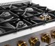 Kucht Professional KX Series 36" Stainless Steel Pro Style Dual Fuel Liquid Propane Gas Range with Gold Accents and Kucht Horus Thermostat-4