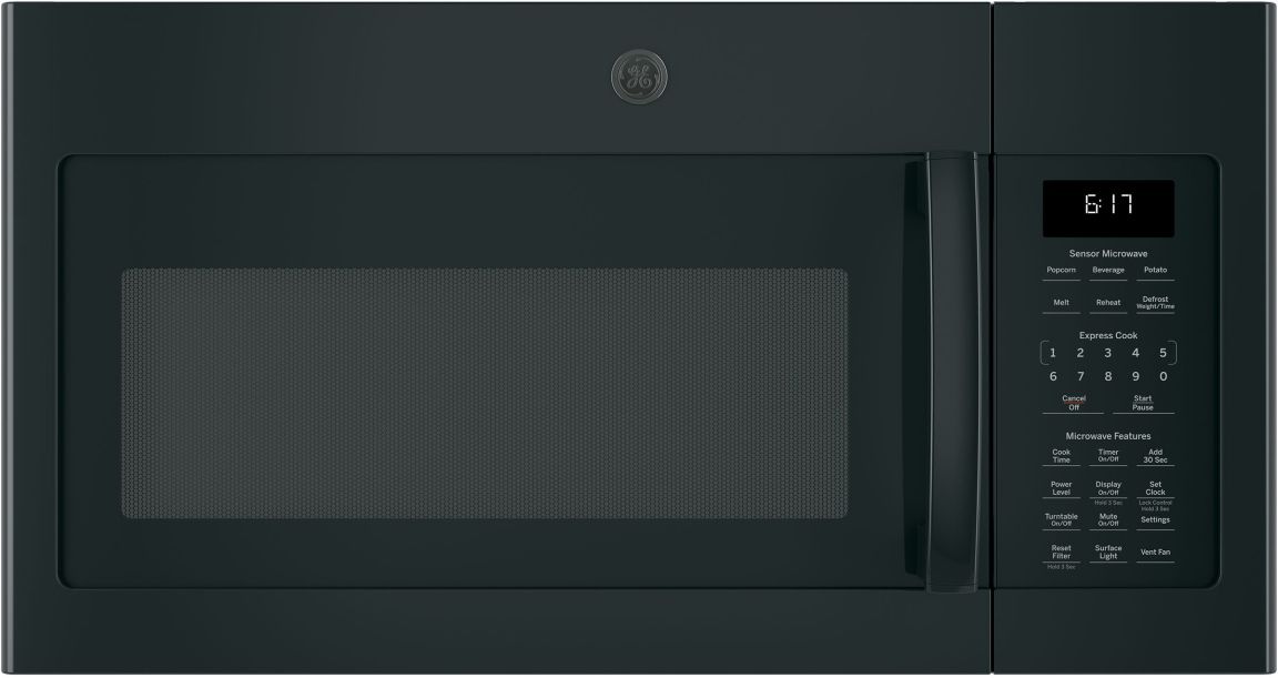 GE® Series 1.7 Cu. Ft. Black Over The Range Sensor Microwave