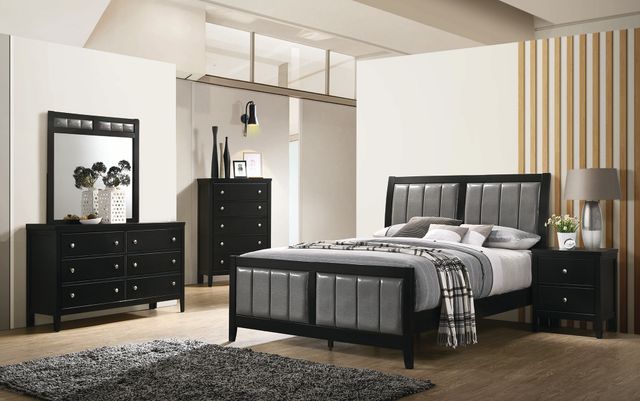 Coaster® Carlton 5 Pieces Black and Grey Eastern King Panel Bedroom Set-0