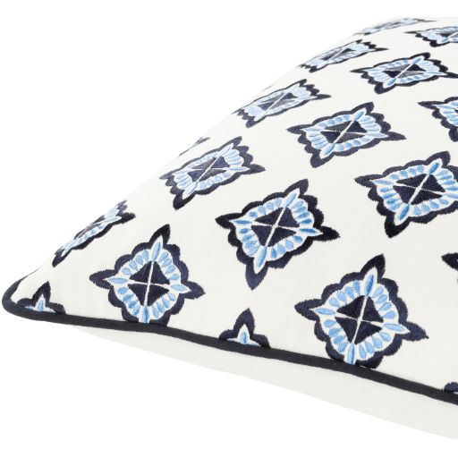 Surya Fenna Ivory 22"x22" Toss Pillow with Down Insert-1