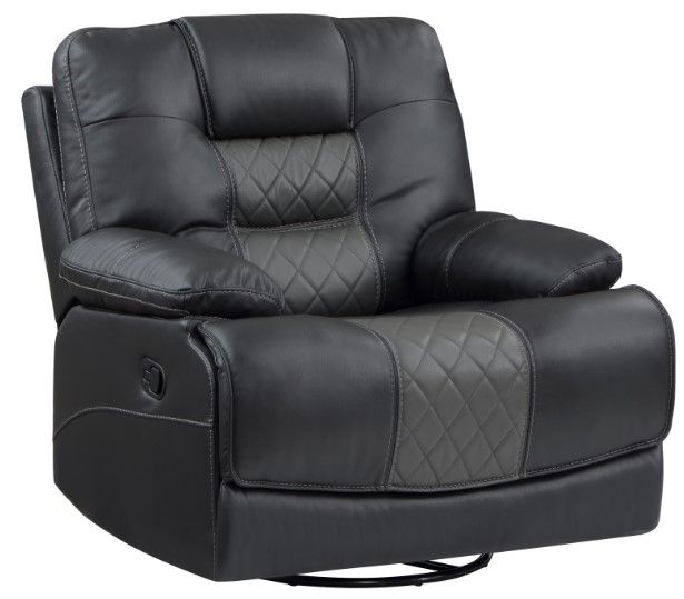 Homelegance® Fabian Dark Gray/Gray Swivel Glider Reclining Chair-0
