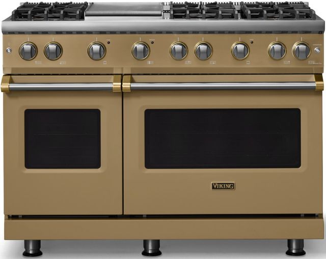 Viking® 5 Series 48" Golden Hour Pro Style Gas (NG) Range with Brushed Brass Trim-0
