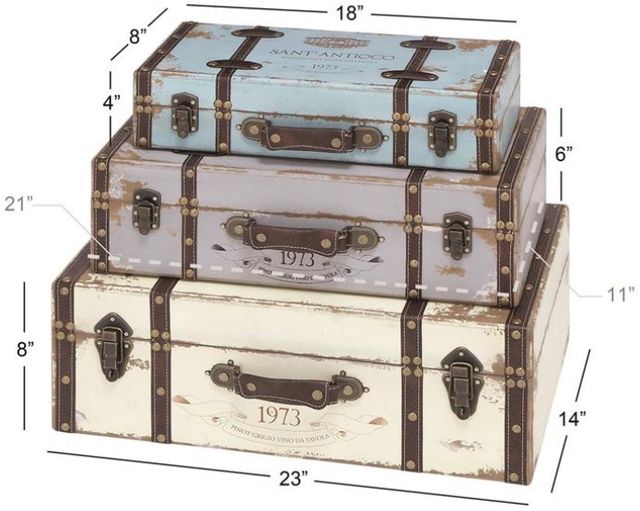 Deco Marche 3-Piece Multi-Colored Nesting Trunk Set-2