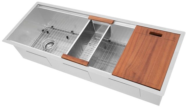ZLINE Garmisch 45" Stainless Steel Undermount Single Bowl Kitchen Sink with Bottom Grid and Accessories-3