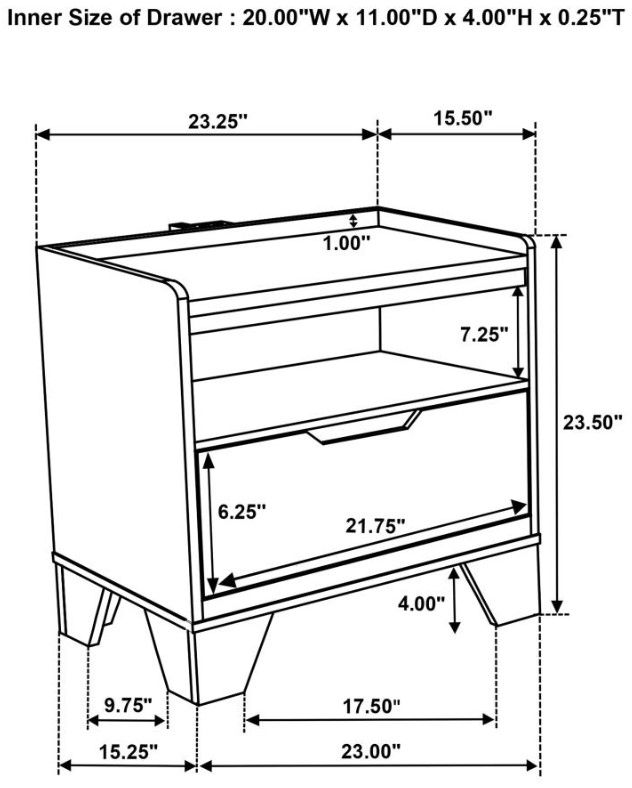 Coaster® Henderson Medium Oak Nightstand-2