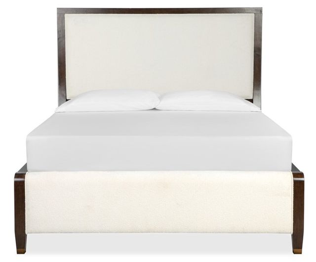 Magnussen Home® Rowan Beige/Espresso Brown Queen Upholstered Panel Bed-1
