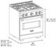 ZLINE Classic 30" Stainless Steel Pro Style Dual Fuel Range with Black Matte Door-2
