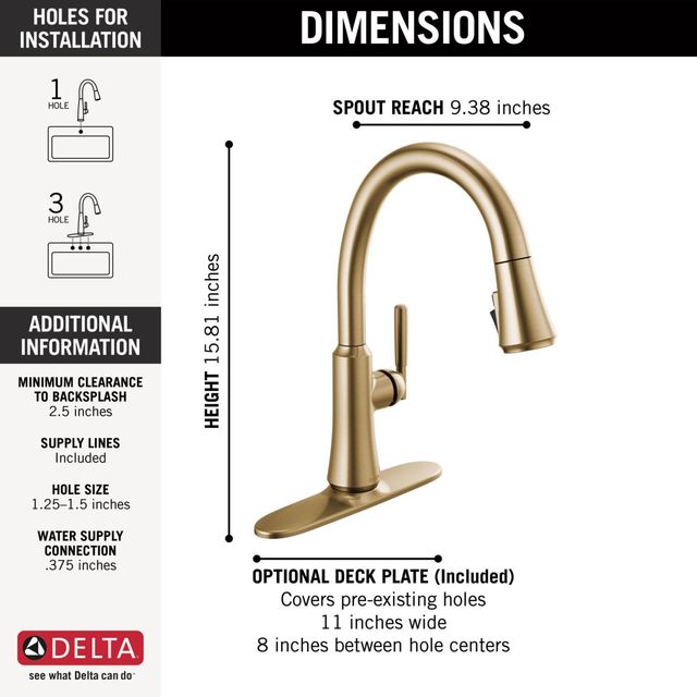 Delta Coranto® Champagne Bronze Single Handle Kitchen Faucet-4