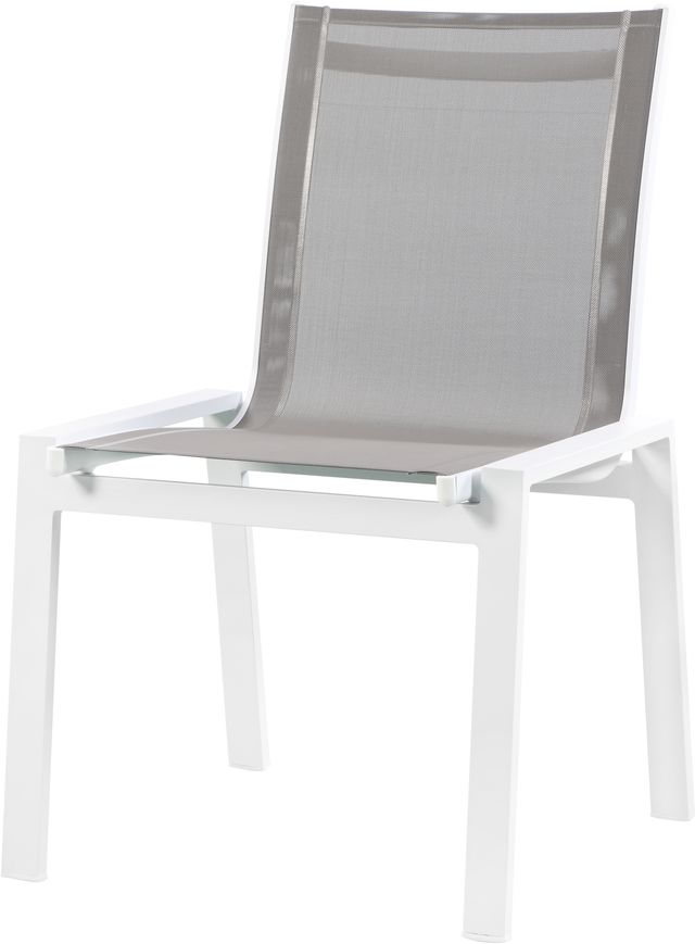 Meridian Furniture Nizuc 2-Piece Grey Outdoor Patio Mesh Dining Chairs-0