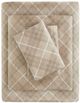 Olliix by True North by Sleep Philosophy Tan Plaid King Cozy Flannel 100% Cotton Flannel Printed Sheet Set-0