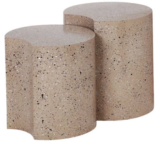 Meridian Furniture Dimple 2-Piece Taupe 28" Modular Nesting End Table-0