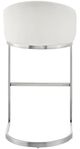 Armen Living Katherine Brushed Stainless Steel/White Counter Stool-4