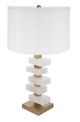 A & B Home Gold/White Alabaster Slab Table Lamp-4