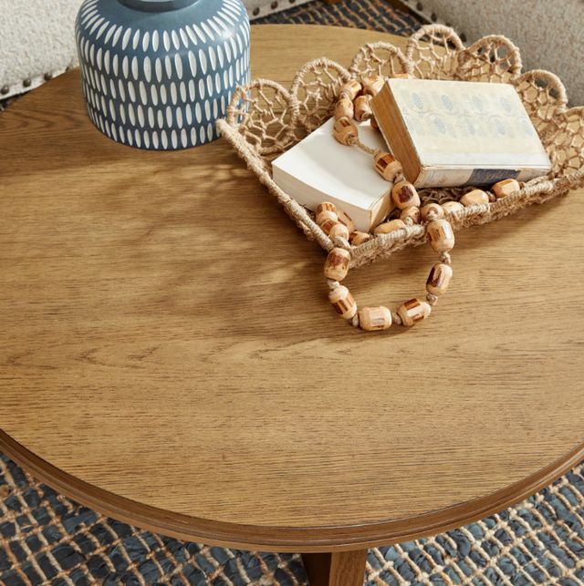 Flexsteel® Waterfall Light Oak Round Coffee Table-1