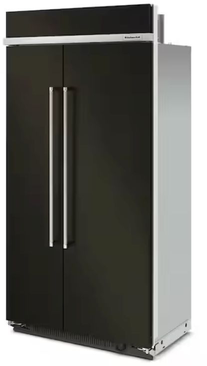 KitchenAid® 48 in. 30.0 Cu. Ft. PrintShield™ Finish Black Stainless Steel Built In Counter Depth Side-by-Side Refrigerator-2