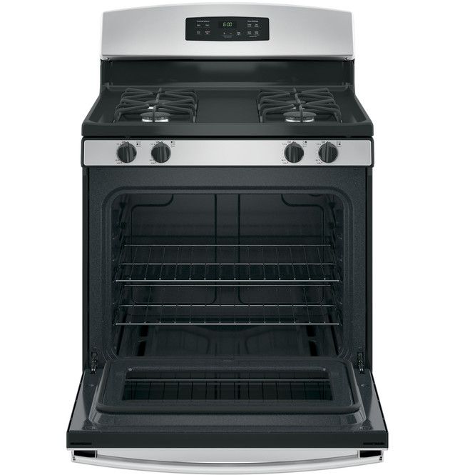 GE® 30" Stainless Steel Freestanding Gas Range-2