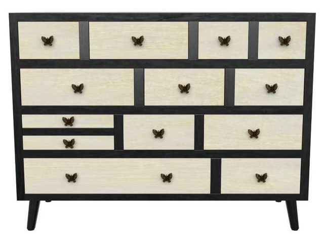 Steve Silver Co. Papillon Ebony/Washed Ivory Sideboard-1