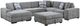 Homelegance® Raife 5-Piece Gray Left-Arm Facing Sleeper Sectional with Chaise and Ottoman-0