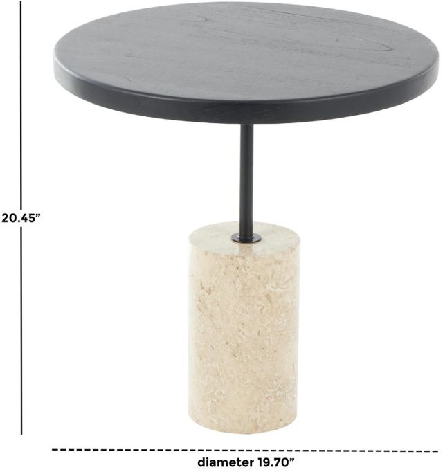 Deco Marche U Select Black Accent Table with Ivory Base-1