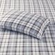 Olliix by True North by Sleep Philosophy 3 Piece Grey Plaid Twin Micro Fleece Sheet Set-2