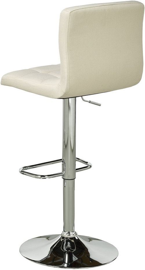 Brassex Inc. 2-Piece Ageless Crème/Chrome Adjustable Stool Set-1