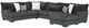 Albany Industries 3-Piece Tweed Toast Gunmetal Right-Arm Facing Chaise Sectional -0