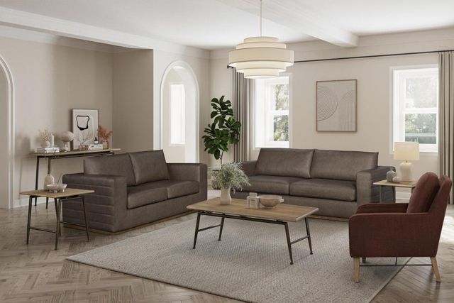 Bernards Linné Brown Loveseat-1