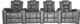 RowOne Revolution Home Entertainment Seating Dark Gray 4-Chair Straight Row-0