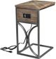 Crestview Collection Bengal Manor Coleman Brown C Side Table with Silver Base-1