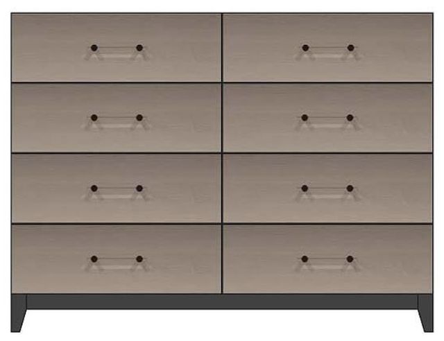 Country View Woodworking Customizable American Modern 56" Solid 8-Drawer Wood Legs Dresser-0