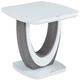 Mazin Furniture London White Lacquer End Table with U-Shaped Pedestal Base-0