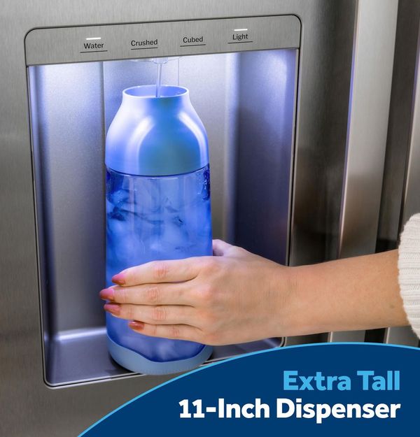 Close up of a refrigerator water dispenser Close up of a refrigerator water dispenser