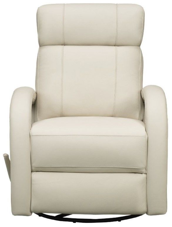 BarcaLounger® Harlee Troy Cream Leather Manual Swivel Glider Recliner-3