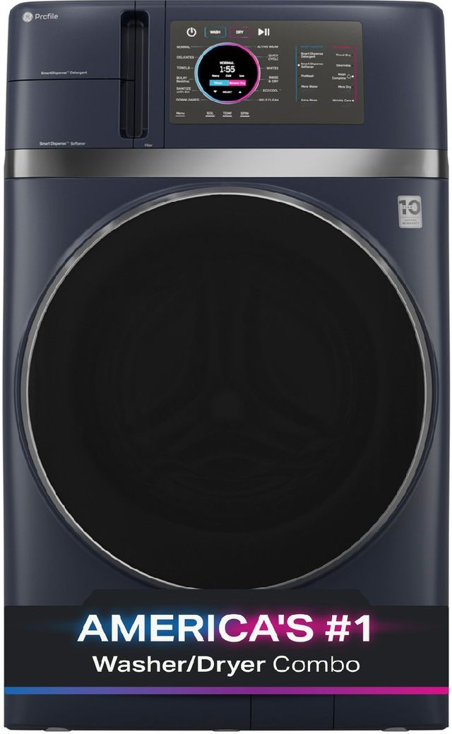 GE Profile™ ENERGY STAR® 4.8 Cu. Ft. Sapphire Blue UltraFast Washer Dryer Combo with Ventless Inverter Heat Pump Technology-2