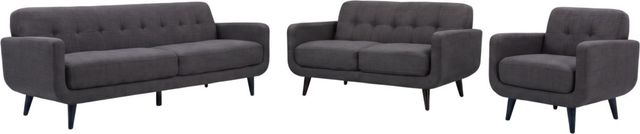 Elements International Hadley 3-Piece Heirloom Charcoal Living Room Stationary Seating Set-0