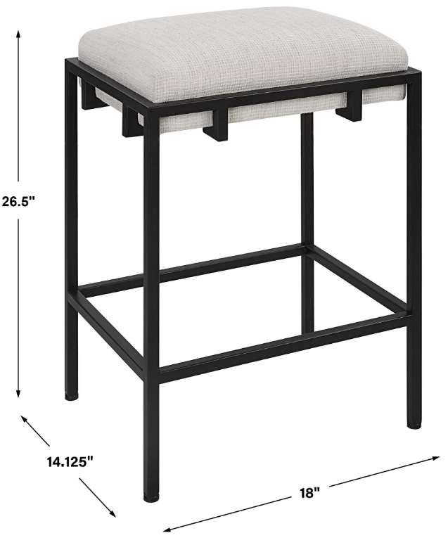 Uttermost® Paradox Matte Black/White Counter Stool-2