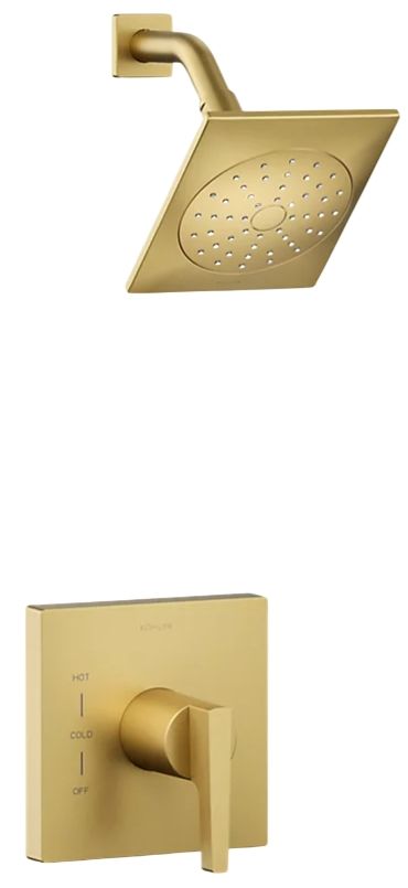KOHLER® Honesty® Rite-Temp® Vibrant Brushed Moderne Brass 1.75 GPM Shower Trim Kit-0