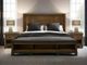 International Furniture Direct Walnut Reddish Brown Queen Panel Bed-1