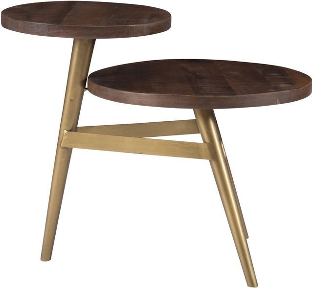 Powell® Collis Natural Two Tiered Side Table with Muted Gold Base-4