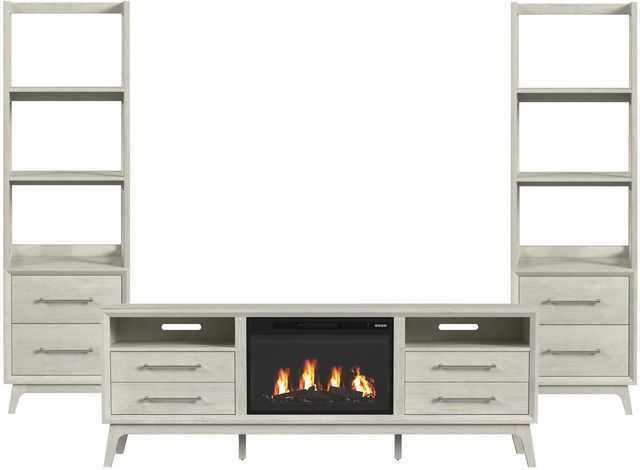 Elements International Westland 4-Piece Almond Entertainment Unit with 82" TV Console-0