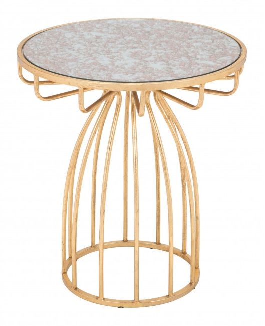 Zuo® Modern Silo Mirror Top Side Table with Gold Base-2