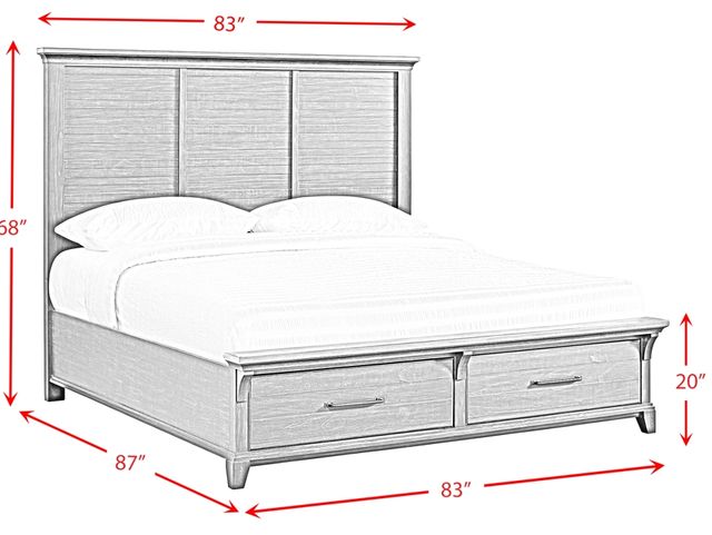 Elements International Montrose Brown/Espresso King Panel Storage Bed-3