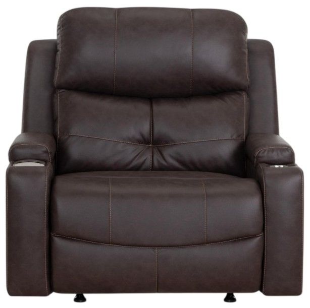 Franklin™ Arlington Duvall Coffee Fabric Chair and a Half Power Recliner-1
